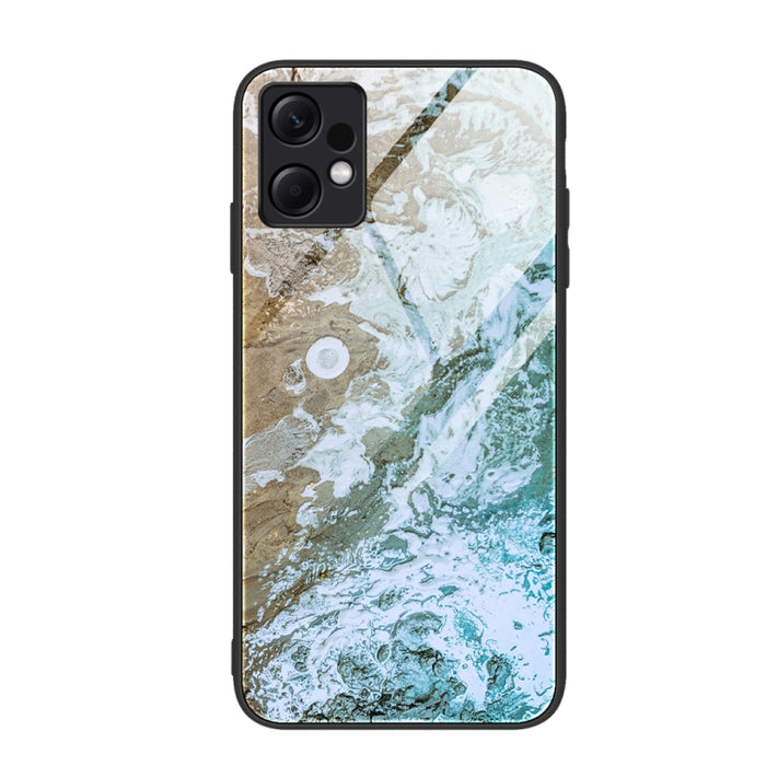 Estuche protector de teléfono de vidrio con patrón de mármol, For Xiaomi Redmi Note 12 4G Global, For Xiaomi Redmi Note 12 Turbo