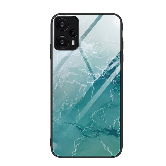 Estuche protector de teléfono de vidrio con patrón de mármol, For Xiaomi Redmi Note 12 4G Global, For Xiaomi Redmi Note 12 Turbo