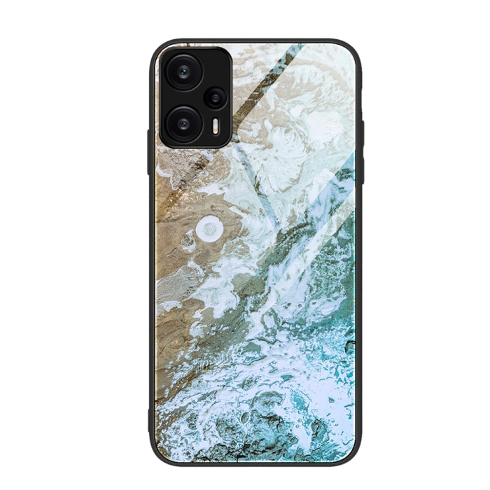 Estuche protector de teléfono de vidrio con patrón de mármol, For Xiaomi Redmi Note 12 4G Global, For Xiaomi Redmi Note 12 Turbo