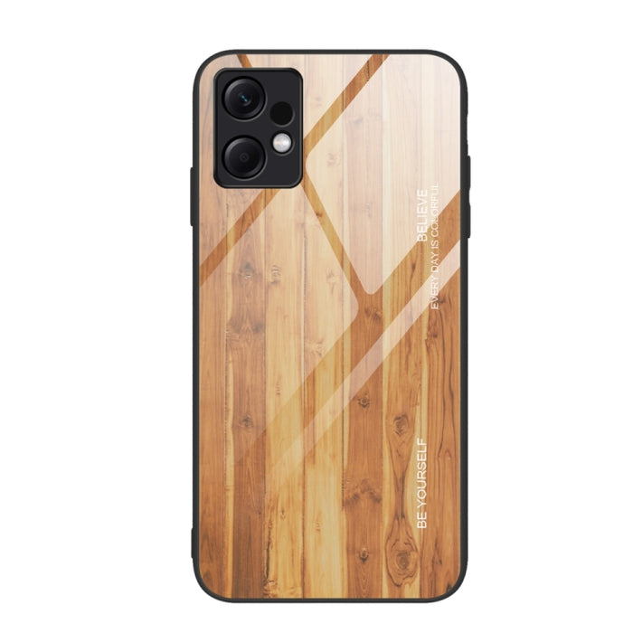 Caja de teléfono de TPU de vidrio de grano de madera, For Xiaomi Redmi Note 12 4G Global, For Xiaomi Redmi Note 12 Turbo
