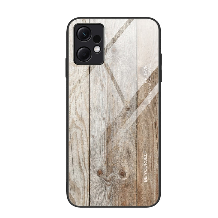 Caja de teléfono de TPU de vidrio de grano de madera, For Xiaomi Redmi Note 12 4G Global, For Xiaomi Redmi Note 12 Turbo