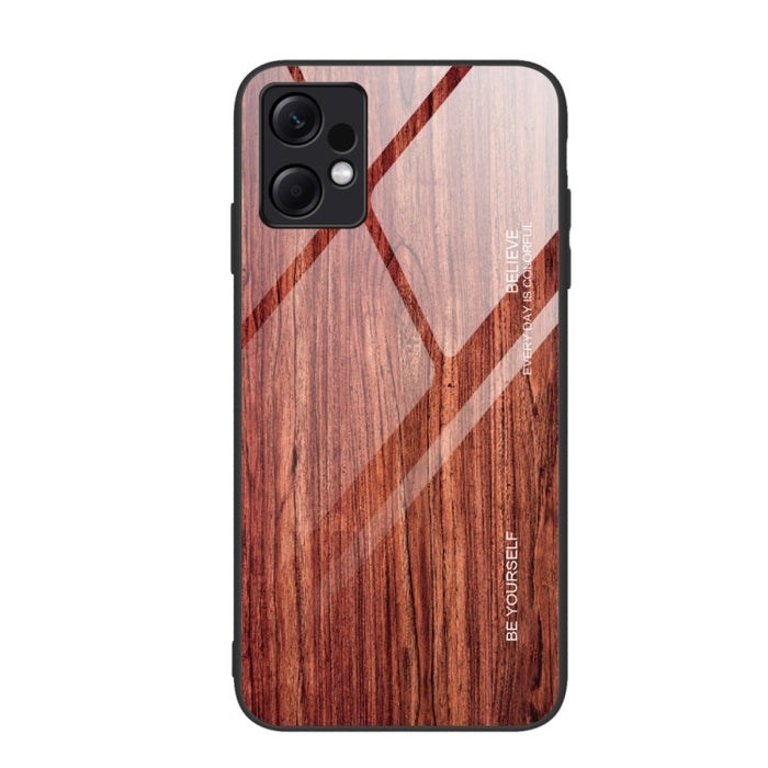 Caja de teléfono de TPU de vidrio de grano de madera, For Xiaomi Redmi Note 12 4G Global, For Xiaomi Redmi Note 12 Turbo