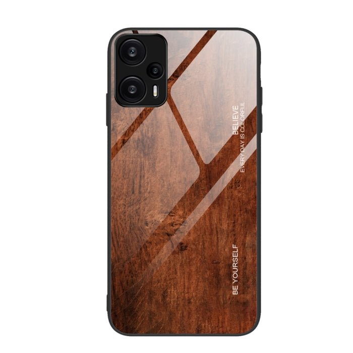 Caja de teléfono de TPU de vidrio de grano de madera, For Xiaomi Redmi Note 12 4G Global, For Xiaomi Redmi Note 12 Turbo