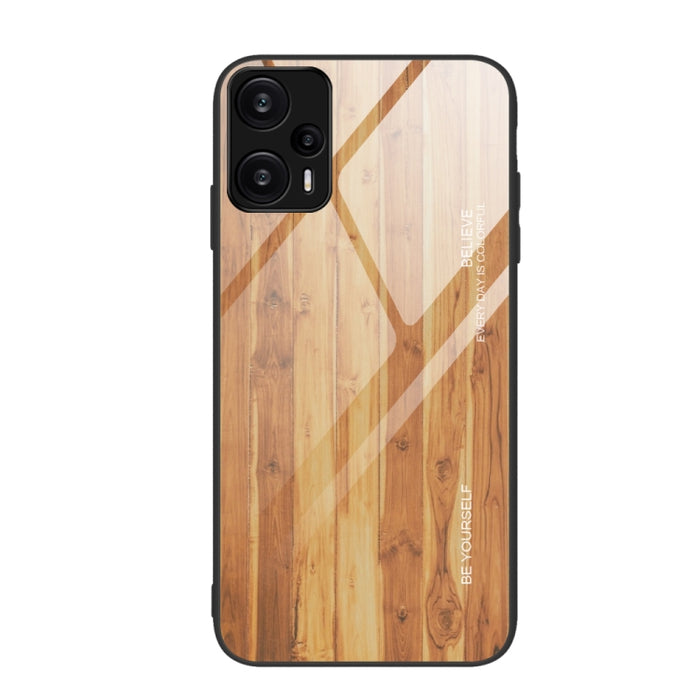 Caja de teléfono de TPU de vidrio de grano de madera, For Xiaomi Redmi Note 12 4G Global, For Xiaomi Redmi Note 12 Turbo