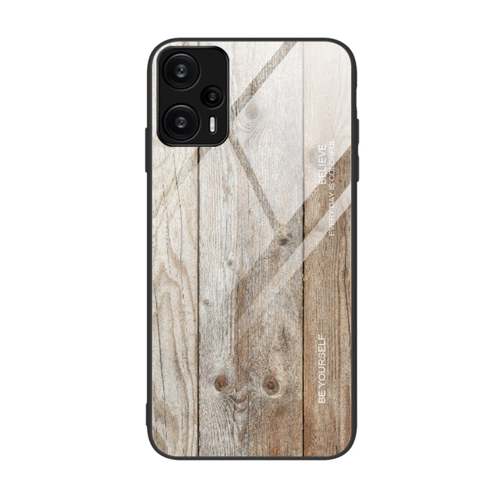 Caja de teléfono de TPU de vidrio de grano de madera, For Xiaomi Redmi Note 12 4G Global, For Xiaomi Redmi Note 12 Turbo