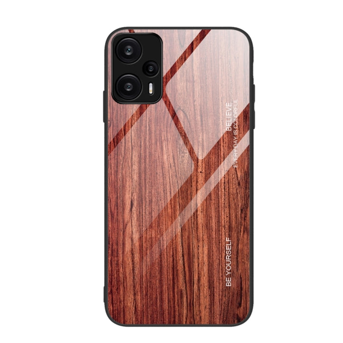 Caja de teléfono de TPU de vidrio de grano de madera, For Xiaomi Redmi Note 12 4G Global, For Xiaomi Redmi Note 12 Turbo