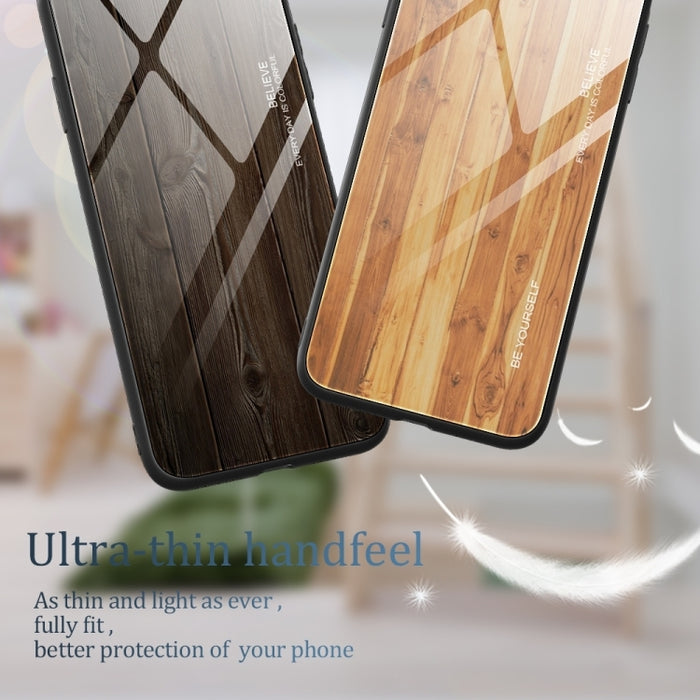 Caja de teléfono de TPU de vidrio de grano de madera, For Xiaomi Redmi Note 12 4G Global, For Xiaomi Redmi Note 12 Turbo