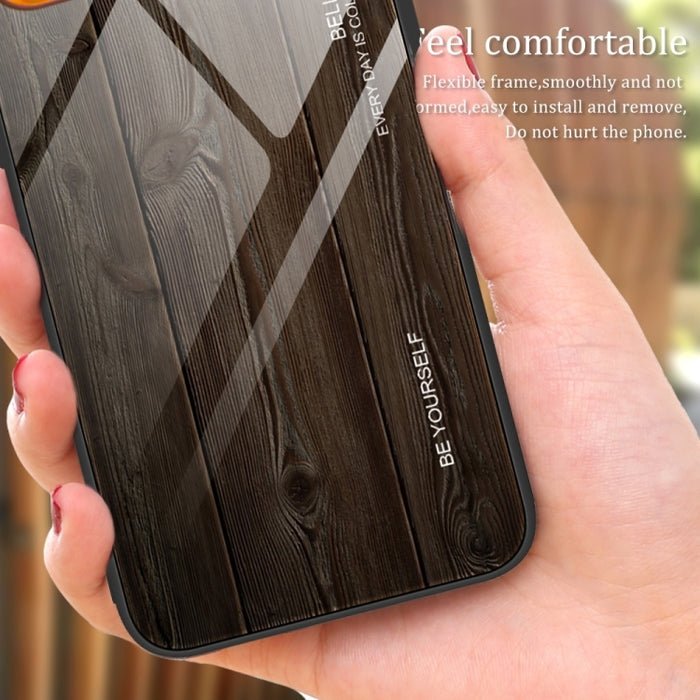 Caja de teléfono de TPU de vidrio de grano de madera, For Xiaomi Redmi Note 12 4G Global, For Xiaomi Redmi Note 12 Turbo
