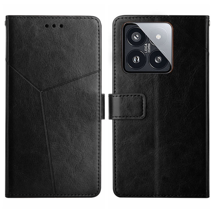 Estuche para teléfono con tapa de cuero con patrón en forma de Y, For Redmi Note 13 Pro 4G / POCO M6 Pro 4G, For Xiaomi Redmi 13 4G Global / 5G Global, For Xiaomi Redmi A3, For Xiaomi Redmi Note 13 4G, For Xiaomi Redmi 13C 5G, For Xiaomi 14 Ultra      ...