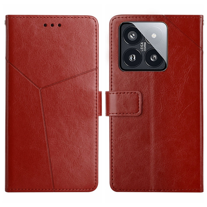 Estuche para teléfono con tapa de cuero con patrón en forma de Y, For Redmi Note 13 Pro 4G / POCO M6 Pro 4G, For Xiaomi Redmi 13 4G Global / 5G Global, For Xiaomi Redmi A3, For Xiaomi Redmi Note 13 4G, For Xiaomi Redmi 13C 5G, For Xiaomi 14 Ultra      ...