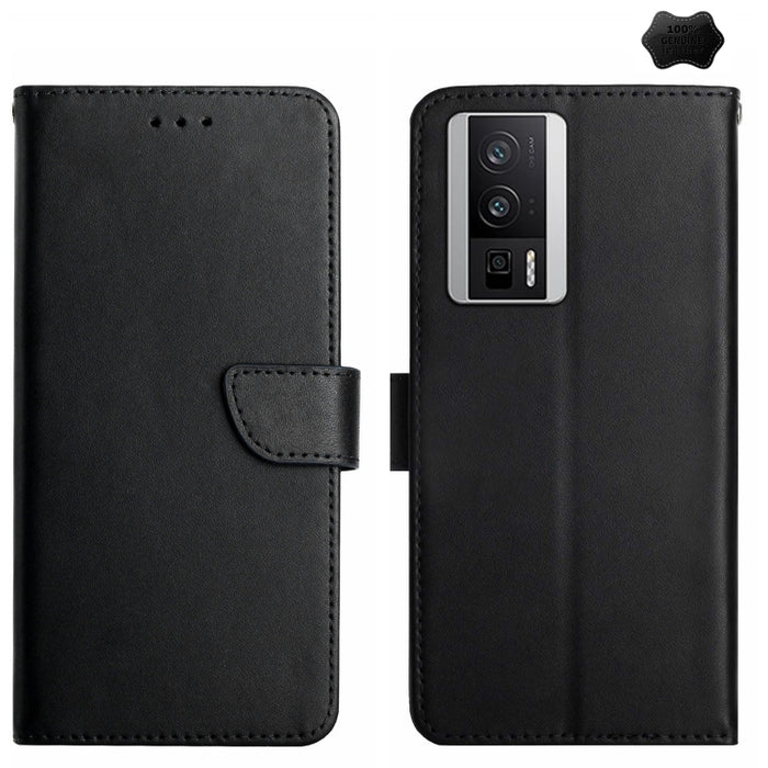 Estuche para teléfono con tapa a prueba de huellas dactilares de cuero genuino, For Redmi Note 13 Pro 4G / POCO M6 Pro 4G, For Redmi 13 4G Global / 5G Global, For Xiaomi Redmi A3, For Xiaomi Redmi Note 13 Global, For Xiaomi Redmi 13C 5G                ...