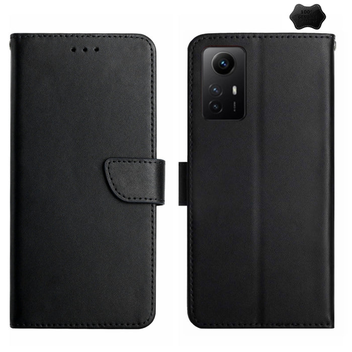 Estuche para teléfono con tapa a prueba de huellas dactilares de cuero genuino, For Redmi Note 13 Pro 4G / POCO M6 Pro 4G, For Redmi 13 4G Global / 5G Global, For Xiaomi Redmi A3, For Xiaomi Redmi Note 13 Global, For Xiaomi Redmi 13C 5G                ...