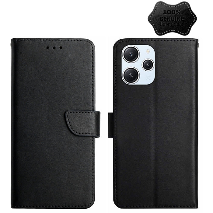 Estuche para teléfono con tapa a prueba de huellas dactilares de cuero genuino, For Redmi Note 13 Pro 4G / POCO M6 Pro 4G, For Redmi 13 4G Global / 5G Global, For Xiaomi Redmi A3, For Xiaomi Redmi Note 13 Global, For Xiaomi Redmi 13C 5G                ...