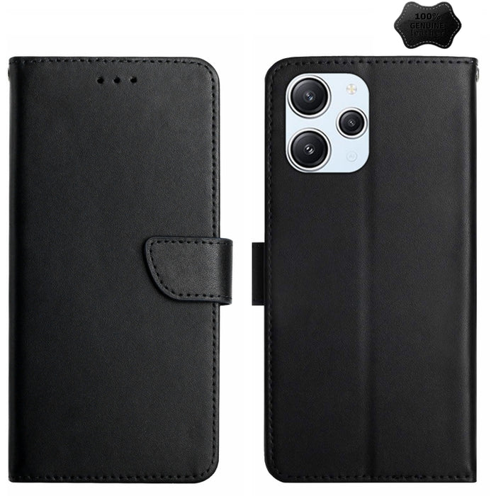 Estuche para teléfono con tapa a prueba de huellas dactilares de cuero genuino, For Redmi Note 13 Pro 4G / POCO M6 Pro 4G, For Redmi 13 4G Global / 5G Global, For Xiaomi Redmi A3, For Xiaomi Redmi Note 13 Global, For Xiaomi Redmi 13C 5G                ...