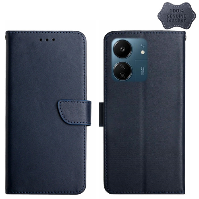 Estuche para teléfono con tapa a prueba de huellas dactilares de cuero genuino, For Redmi Note 13 Pro 4G / POCO M6 Pro 4G, For Redmi 13 4G Global / 5G Global, For Xiaomi Redmi A3, For Xiaomi Redmi Note 13 Global, For Xiaomi Redmi 13C 5G                ...