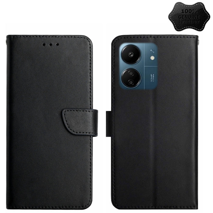 Estuche para teléfono con tapa a prueba de huellas dactilares de cuero genuino, For Redmi Note 13 Pro 4G / POCO M6 Pro 4G, For Redmi 13 4G Global / 5G Global, For Xiaomi Redmi A3, For Xiaomi Redmi Note 13 Global, For Xiaomi Redmi 13C 5G                ...