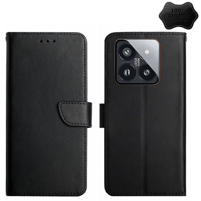 Estuche para teléfono con tapa a prueba de huellas dactilares de cuero genuino, For Redmi Note 13 Pro 4G / POCO M6 Pro 4G, For Redmi 13 4G Global / 5G Global, For Xiaomi Redmi A3, For Xiaomi Redmi Note 13 Global, For Xiaomi Redmi 13C 5G                ...