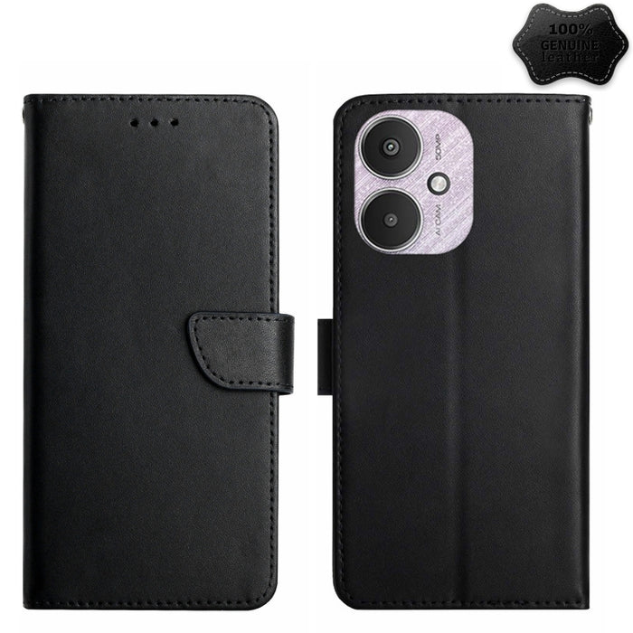 Estuche para teléfono con tapa a prueba de huellas dactilares de cuero genuino, For Redmi Note 13 Pro 4G / POCO M6 Pro 4G, For Redmi 13 4G Global / 5G Global, For Xiaomi Redmi A3, For Xiaomi Redmi Note 13 Global, For Xiaomi Redmi 13C 5G                ...