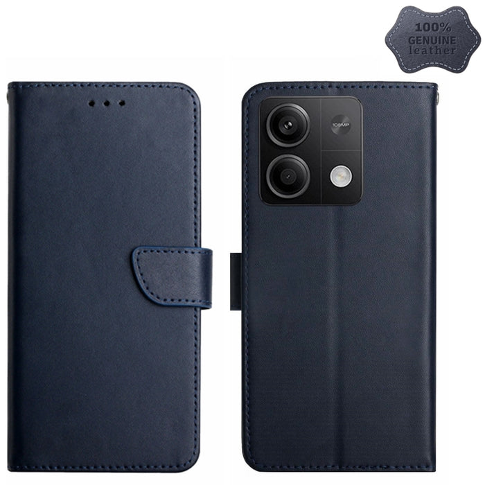 Estuche para teléfono con tapa a prueba de huellas dactilares de cuero genuino, For Redmi Note 13 Pro 4G / POCO M6 Pro 4G, For Redmi 13 4G Global / 5G Global, For Xiaomi Redmi A3, For Xiaomi Redmi Note 13 Global, For Xiaomi Redmi 13C 5G                ...
