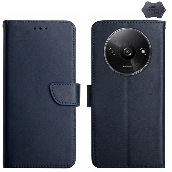 Estuche para teléfono con tapa a prueba de huellas dactilares de cuero genuino, For Redmi Note 13 Pro 4G / POCO M6 Pro 4G, For Redmi 13 4G Global / 5G Global, For Xiaomi Redmi A3, For Xiaomi Redmi Note 13 Global, For Xiaomi Redmi 13C 5G                ...