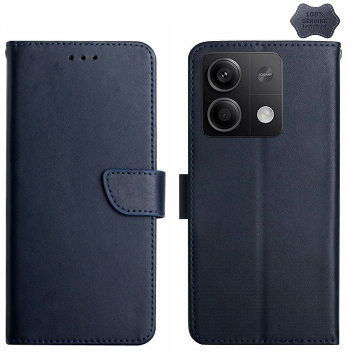 Estuche para teléfono con tapa a prueba de huellas dactilares de cuero genuino, For Redmi Note 13 Pro 4G / POCO M6 Pro 4G, For Redmi 13 4G Global / 5G Global, For Xiaomi Redmi A3, For Xiaomi Redmi Note 13 Global, For Xiaomi Redmi 13C 5G                ...