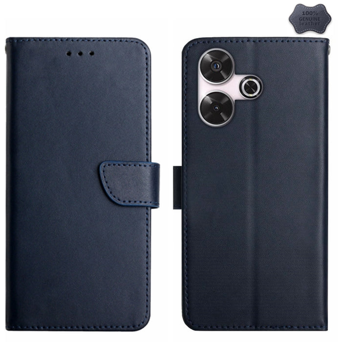 Estuche para teléfono con tapa a prueba de huellas dactilares de cuero genuino, For Redmi Note 13 Pro 4G / POCO M6 Pro 4G, For Redmi 13 4G Global / 5G Global, For Xiaomi Redmi A3, For Xiaomi Redmi Note 13 Global, For Xiaomi Redmi 13C 5G                ...