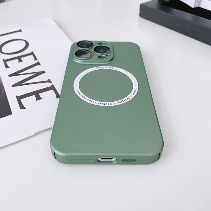 Estuche para teléfono Magsafe Magnetic PC a prueba de golpes con lente de cámara