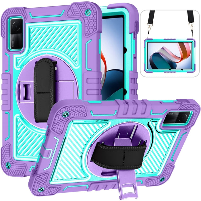 Estuche para tableta de silicona con contraste de PC con rotación de 360 grados, For Xiaomi Redmi Pad 10.61