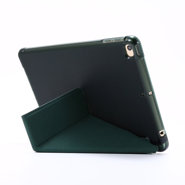 Estuche de cuero con tapa horizontal y deformación de bolsa de aire con soporte y portalápices
