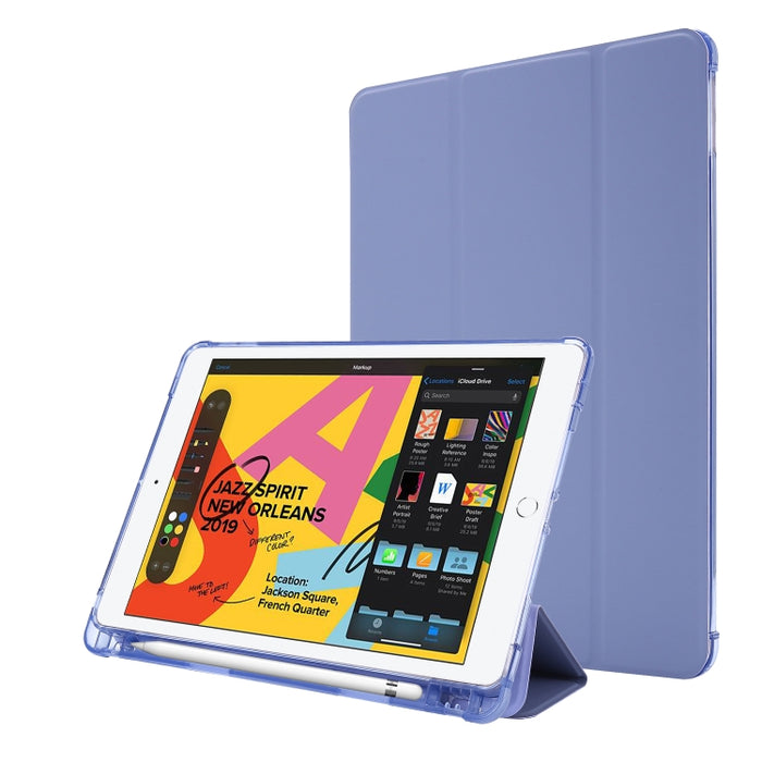 Estuche de cuero con tapa horizontal para bolsa de aire con soporte triple y portalápices