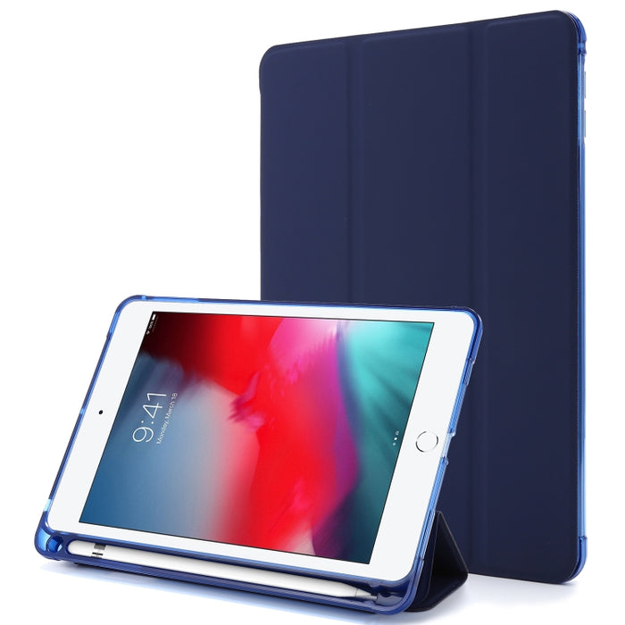 Estuche de cuero con tapa horizontal para bolsa de aire con soporte triple y portalápices