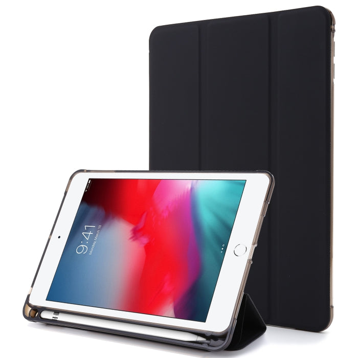 Estuche de cuero con tapa horizontal para bolsa de aire con soporte triple y portalápices
