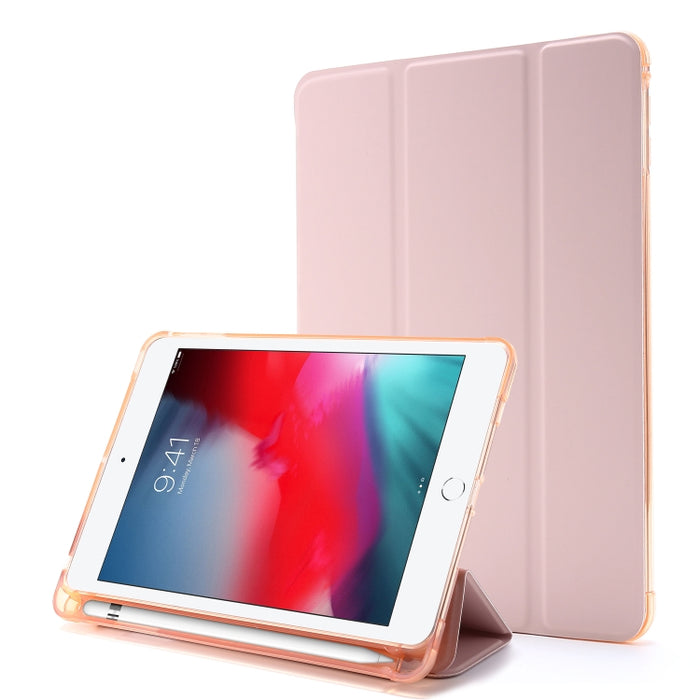 Estuche de cuero con tapa horizontal para bolsa de aire con soporte triple y portalápices