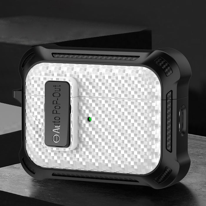 Estuche protector de auriculares inalámbricos Bluetooth de fibra de carbono Alpha