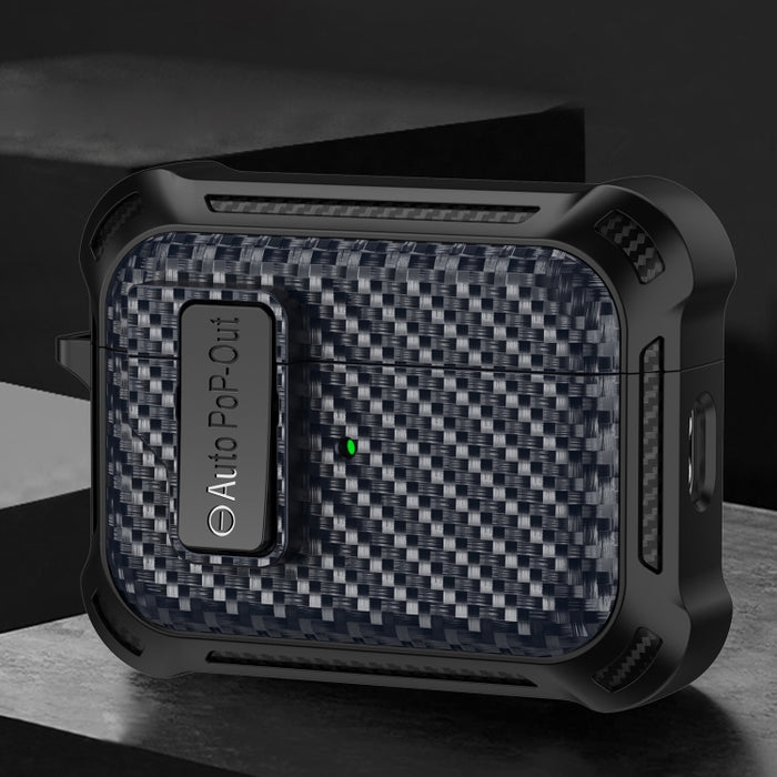 Estuche protector de auriculares inalámbricos Bluetooth de fibra de carbono Alpha
