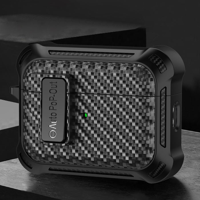 Estuche protector de auriculares inalámbricos Bluetooth de fibra de carbono Alpha