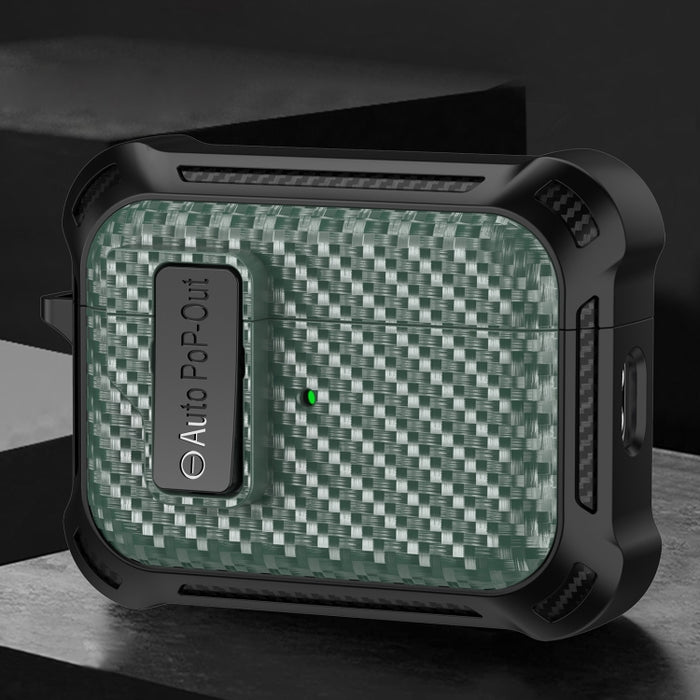 Estuche protector de auriculares inalámbricos Bluetooth de fibra de carbono Alpha