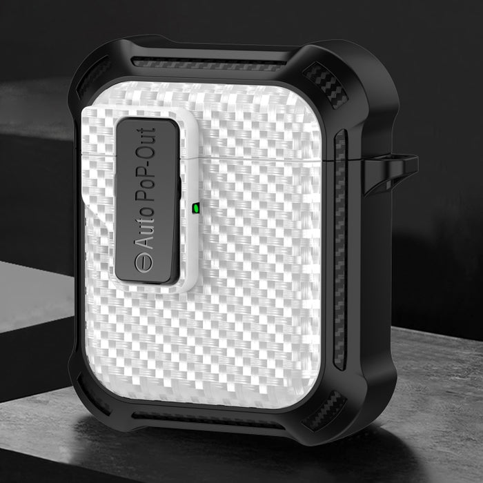 Estuche protector de auriculares inalámbricos Bluetooth de fibra de carbono Alpha