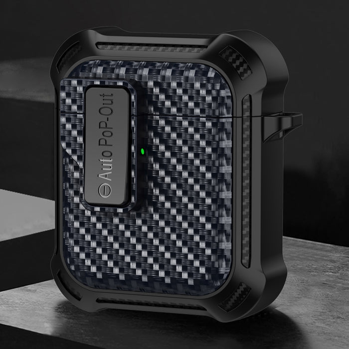 Estuche protector de auriculares inalámbricos Bluetooth de fibra de carbono Alpha