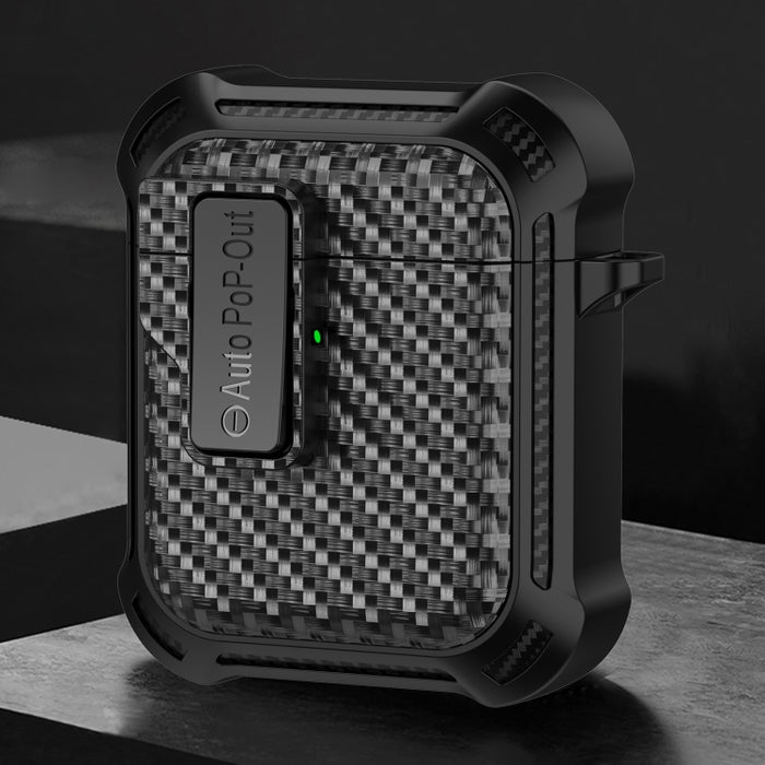 Estuche protector de auriculares inalámbricos Bluetooth de fibra de carbono Alpha