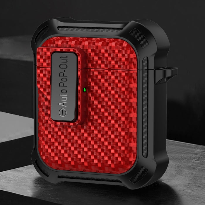 Estuche protector de auriculares inalámbricos Bluetooth de fibra de carbono Alpha