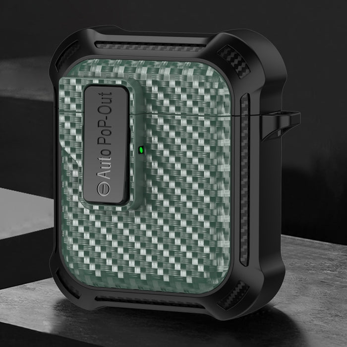 Estuche protector de auriculares inalámbricos Bluetooth de fibra de carbono Alpha