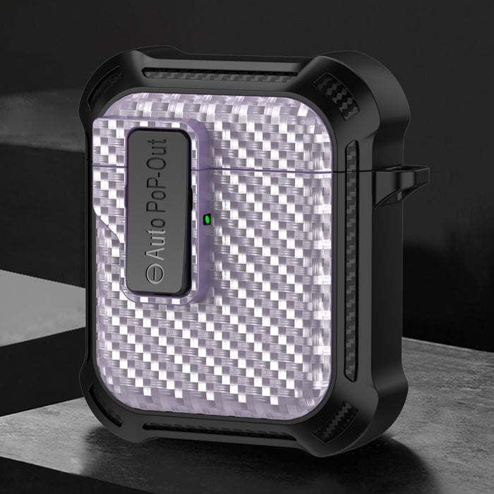 Estuche protector de auriculares inalámbricos Bluetooth de fibra de carbono Alpha