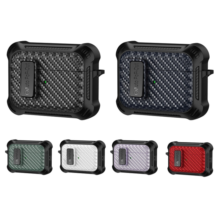 Estuche protector de auriculares inalámbricos Bluetooth de fibra de carbono Alpha