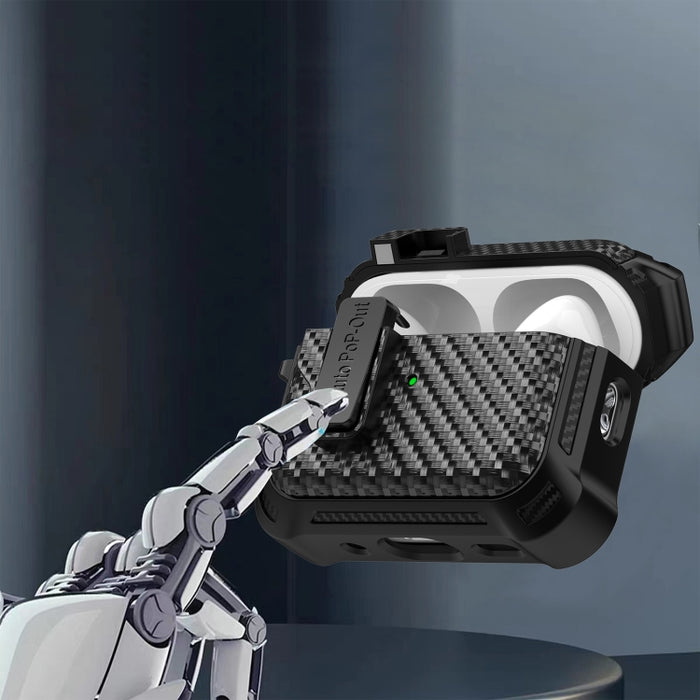 Estuche protector de auriculares inalámbricos Bluetooth de fibra de carbono Alpha