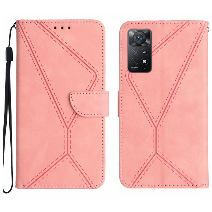 Funda de teléfono de cuero en relieve con costuras, For Redmi Note 11 4G Global, For Xiaomi POCO F4 5G, For Xiaomi Redmi 10A, For Xiaomi Redmi 10C