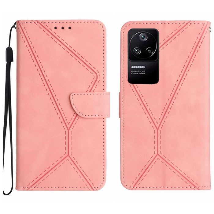 Funda de teléfono de cuero en relieve con costuras, For Redmi Note 11 4G Global, For Xiaomi POCO F4 5G, For Xiaomi Redmi 10A, For Xiaomi Redmi 10C