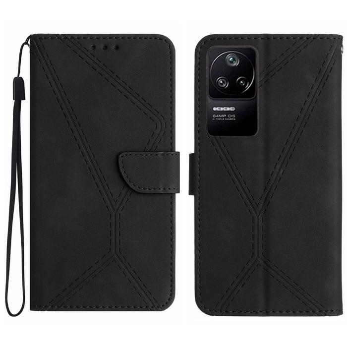 Funda de teléfono de cuero en relieve con costuras, For Redmi Note 11 4G Global, For Xiaomi POCO F4 5G, For Xiaomi Redmi 10A, For Xiaomi Redmi 10C