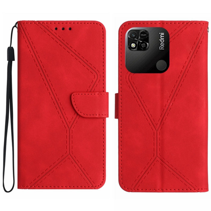 Funda de teléfono de cuero en relieve con costuras, For Redmi Note 11 4G Global, For Xiaomi POCO F4 5G, For Xiaomi Redmi 10A, For Xiaomi Redmi 10C