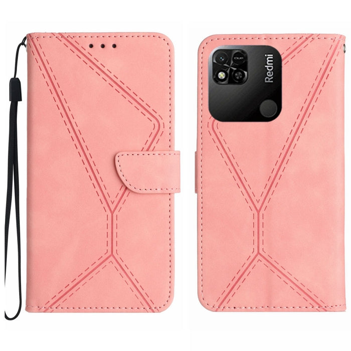 Funda de teléfono de cuero en relieve con costuras, For Redmi Note 11 4G Global, For Xiaomi POCO F4 5G, For Xiaomi Redmi 10A, For Xiaomi Redmi 10C